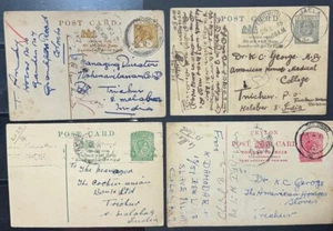 CEYLON KEVII bis KGVI. 4 VERSCHIEDENE GEBRAUCHTE POSTKARTEN. - Bild 1 von 1
