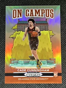 2021 PANINI PRIZM DP CADE CUNNINGHAM RC #1 ON CAMPUS SSP ROOKIE CARD OSU Cowboys - Foto 1 di 2