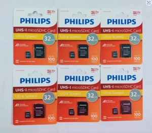 Lot de 6 Cartes mémoire microsd Philips 32 Go revendeur destockage - Photo 1/3