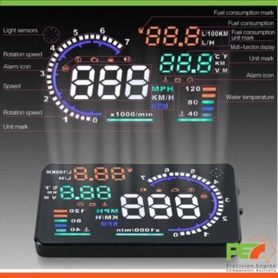 A8 5.5" Head Up Display OBD2 Windscreen Dashboard Projector For Volkswagen Bora - image 1 of 4