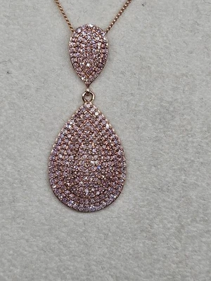 9kt Rose Gold 1ct Natural Pink Diamond Pendant & 9kt 16" Rose Gold Chain (5.48g) - Image 1 of 4