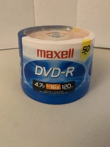 Maxell DVD-R 50 Pack 16x 4.7GB Spindle Write Once Single Sided Sealed New - Picture 1 of 4
