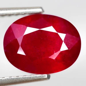 2.77Ct. Natural Gemstone Ruby Top Red Oval Madagascar Beautiful Sparkles Color! - Picture 1 of 7