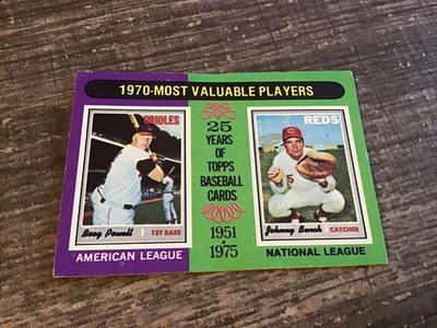 1975 Topps - Most Valuable Players Johnny Bench, Boog Powell #208 - Image 1 of 2
