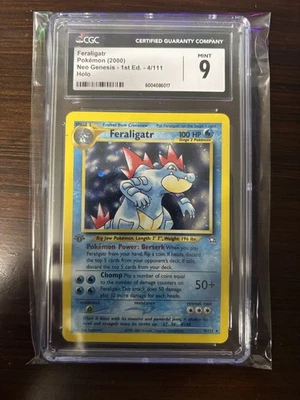 Pokémon  CGC 9 2000 Neo Genesis Feraligatr #4 1st Edition Holo - Image 1 of 2