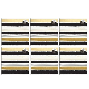 6 x Photo Album 6"x4" Black Gold White Stripes Slip-in 200 Pockets For Memories - Picture 1 of 13