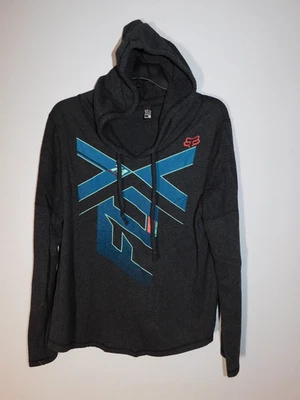 Fox Racing P/O Lightweight Graphic Henley Knit Hoodie Hoody Shirt Gray Multi XL - Image 1 of 4