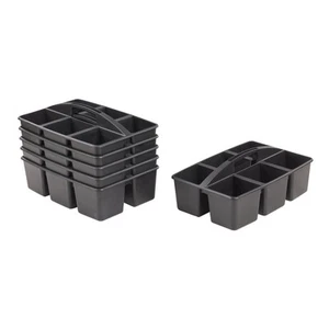 6-Compartment Large Caddy, Storage Organizer, Black, 6-Pack - Picture 1 of 9