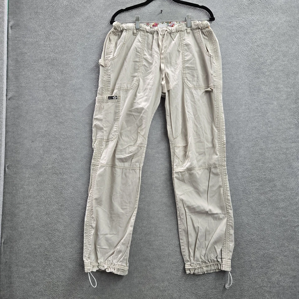 Pantalones Médicos Koi Mujer M Beige Carga Botón Relajado 29" Entrepierna Foto 1 de 4