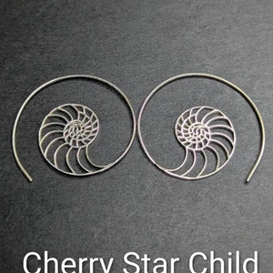 Spiralling Fibonacci Hoop Sterling 925 Silver earrings - Picture 1 of 4