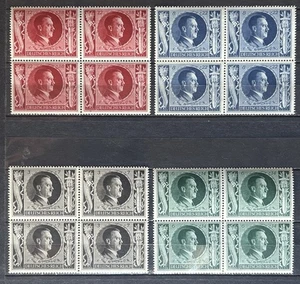 Germany WW2 Era 1943 4 x 4 Blocks of Birthday Stamps. MNH PKT-925 - Picture 1 of 1