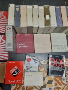 Vintage IBM Microsoft Lotus Novell Software Manuals Binders Job Lot 1980s 90s - Picture 1 of 24