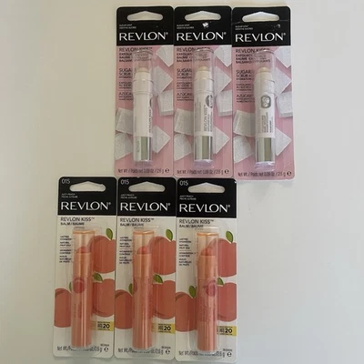 (6)  Revlon Kiss Lip Balm #111 SUGAR MINT & #015-juice peach , SPF20 - Image 1 of 3