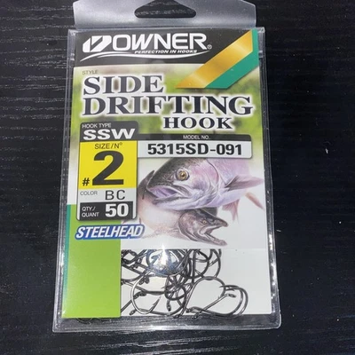 Owner 5315SD-091 Side Drifting Fishing Hook #2, Black Chrome - Image 1 of 2