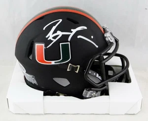 Ray Lewis Signed Miami Hurricanes Black Riddell Speed Mini Helmet- Beckett Auth - Picture 1 of 7