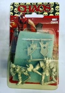 Warhammer Rogue Trader Chaos Warriors Rare blister pack with 2 figures 8001 - Picture 1 of 4