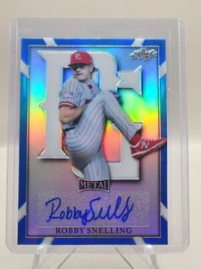 2021 Leaf Perfect Game Metal Blue Chrome 1/30 Robby Snelling Padres - Picture 1 of 4