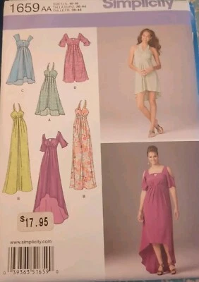 NEW SIMPLICITY PATTERN # 1659 MISSES /WOMENS DRESS DRESS SIZE A A 10-18 UC/FF - Image 1 of 4