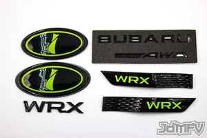 LIME GREEN F/R EMBLEMS, TRUNK, GARNISH,JDM I Badge AWD - 15-20 W R X - Picture 1 of 1