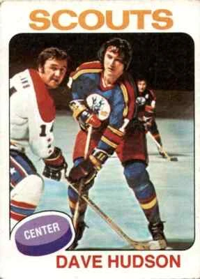 1975-76 TOPPS HOCKEY Card #122 - DAVE HUDSON, Kansas City Scouts - VG/EXCELLENT - Image 1 of 2