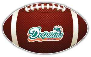 Miami Dolphins NFL Combo Ball Car Bumper Sticker Decal - 9'',12'' or 14'' - Picture 1 of 1