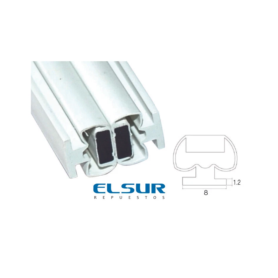 RAN 1 JUEGO PERFIL JUNTA GOMA MAGNÉTICO FRONTAL Pestaña 8mm(2 TIRAS DE 2 m c/u). - Imagen 1 de 2