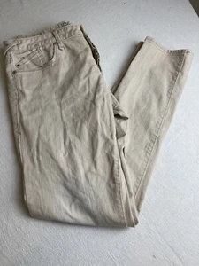 Martin + Osa Jeans 28 Long Slim Fit Lite Wash Tan Straight Leg Mid Rise Button F - Picture 1 of 15