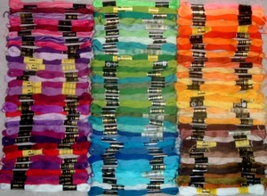 Iris Prism Coats DMC Cotton Embroidery Floss Lot of 100 Skeins Some Variegated - Picture 1 of 4