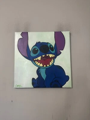 626 Lilo & Stitch Art  18" x 18" Pop Art Painting Chris Cargill - Image 1 of 4