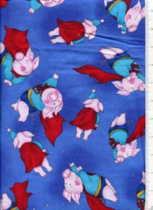 whimsical ~ SUPER HERO PIG ~ fabric timeless treasures superhero - Picture 1 of 1