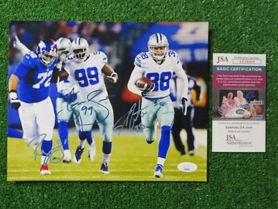 杰夫·希特·乔治·塞尔维·瑞恩·瑞士签名 8 x 10 达拉斯牛仔照片 JSA 正品证书 — 第 1/4 张图片