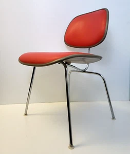 MCM HERMAN MILLER EC-127 DCM Orange Padded Chair EAMES - Picture 1 of 16