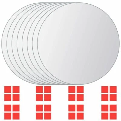 8 pcs Mirror Tiles Round Glass vidaXL - Image 1 of 4
