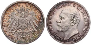Deutschland - Mecklenburg-Strelitz 2 Mark 1905 A - Polierte Platte mit Zertifika - Bild 1 von 3
