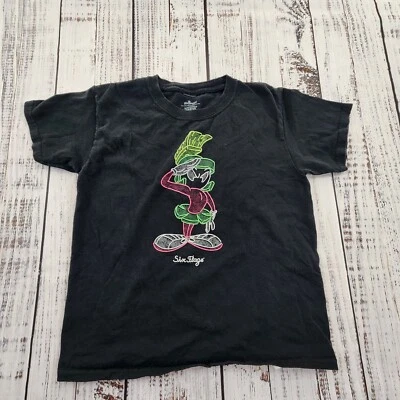 Marvin the Martian Looney Tunes Six Flags Black T-Shirt Youth S - Image 1 of 4