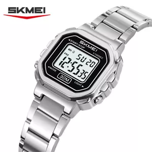 SKMEI Women Wristwatch Fashion Digital Stopwatch Chronograph Steel Girls Watch - Picture 1 of 28