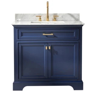 Design Element Milano 36" Single Vanity in Blue - Picture 1 of 14