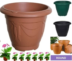 Plastic Round Planter Plant Venetian Flower Pot Water Barrel Grow Container New - Picture 1 of 27