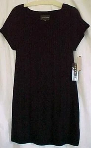 Size PM Little Black Cable Knit Dress Petite Medium Connected Woman New - Picture 1 of 4