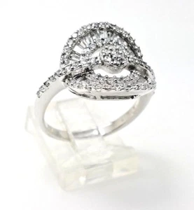 Chic 925 Sterling Silver White Zircon Handmade Women's Ring Size 8.5 USA Seller - Picture 1 of 6