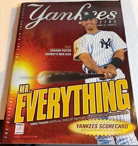 2001 NY Yankees Magazine Vol.22 Issue #3 JORGE POSADA Cover W/ 3 Ticket Stubs - Picture 1 of 4