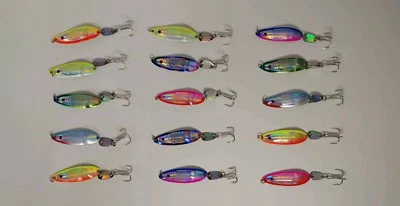7x, Fish Lures Bait Hooks Tackle Minnow Bass Trout Popper Variety, Colorful, New