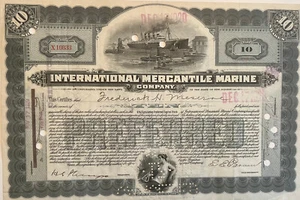 International Mercantile Marine Company New Jersey stock certificate - Picture 1 of 1