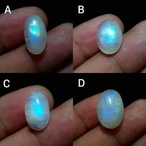 Ultimate Blue Rainbow Moonstone Cabochon Oval Shape Loose Gemstone For Jewelry - Picture 1 of 13