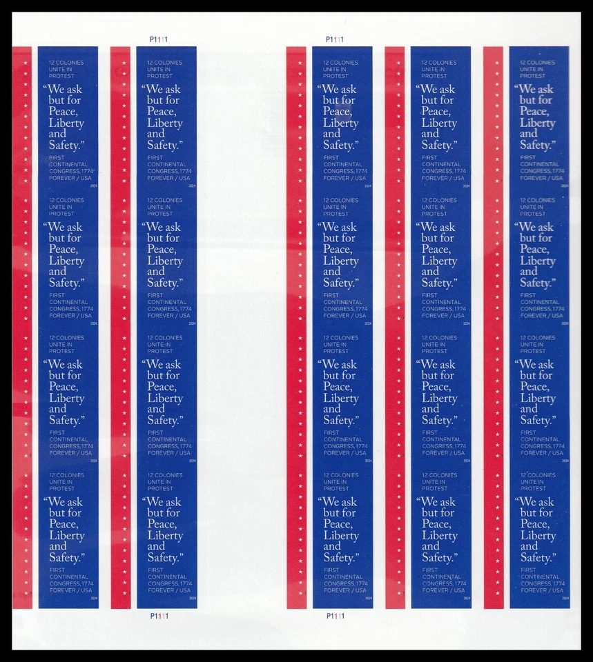 US 5939a First Continental Congress imperf NDC vert gutter block 20 A MNH 2024 - Image 1 of 1