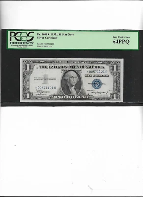 SILVER CERTIFICATE FR . 1608 1935A $1  STAR NOTE GEM NEW 64PPQ - Image 1 of 2