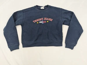 Vintage Tommy Hilfiger Youth Girl Sweatshirt Blue XS Made In USA - Picture 1 of 6
