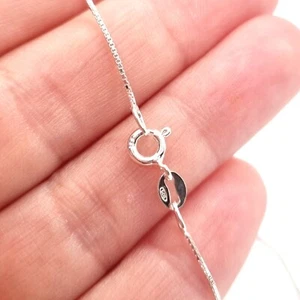 ORIGINAL 925 STERLINGSILBER FEINBOX HALSKETTE KETTE - 0,8 mm - VERSCHIEDENE LÄNGEN - Bild 1 von 11