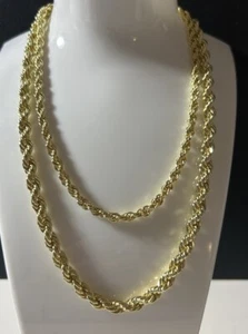 BB Lila “ Do The Twist” Double Rope 18K Triple Gold Plated Necklace Vtg 90’s - Picture 1 of 6