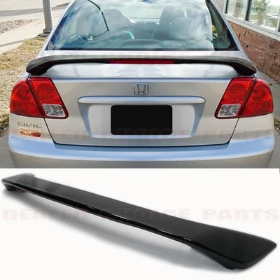 Honda Civic 2001-03 2004 2005 4 puertas alerón estilo fábrica con L pintado negro brillante Foto 1 de 4